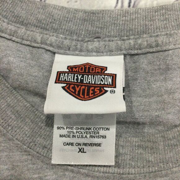 Harley-Davidson T-Shirt Men's Size XL Color Gray Seacoast NH Live Free or Die - Picture 3 of 11